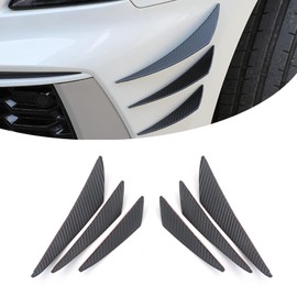 jokormo 6 PCS Car Front Bumper Spoilers, Waterproof PVC Vehicle Bumper Decoration Strips, Universal Durable Automotive Body Protective Accessories for Truck SUV Car (Carbon Fiber Black)