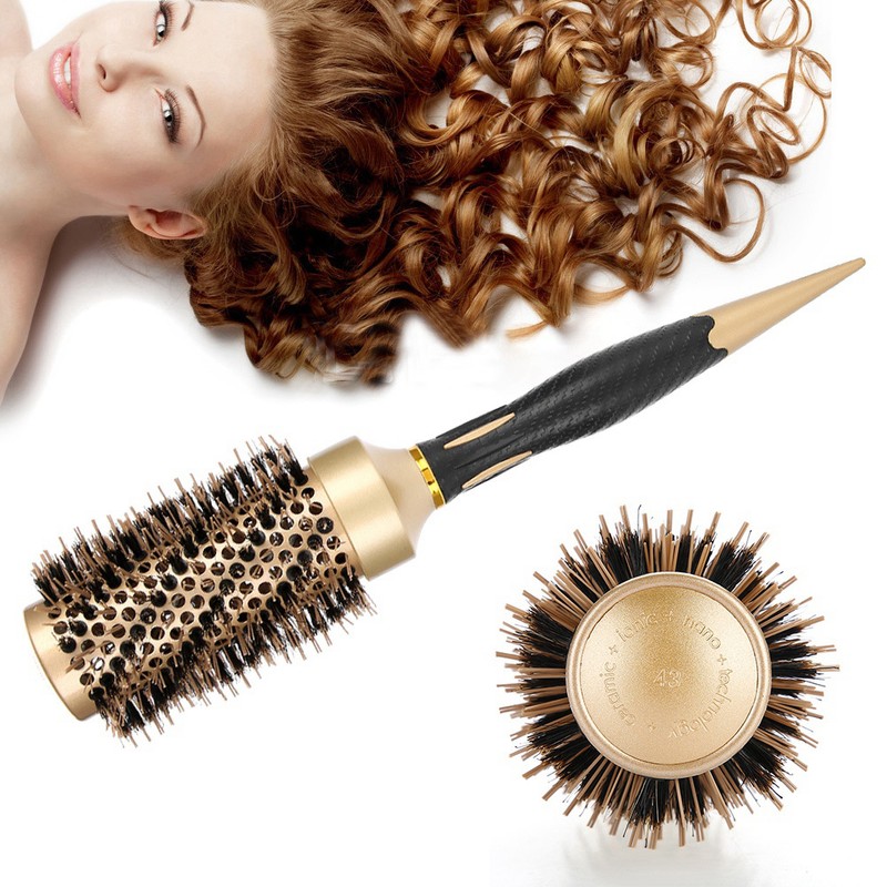 Professional Anti static Round Hair Comb Salon Styling Brush Twill