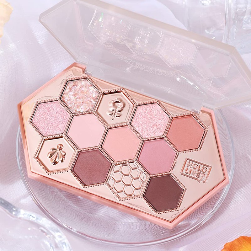 Gecomo Cute Honeycomb Makeup Palette, Eyeshadow, Eyeshadow Palette, Misty Brown,