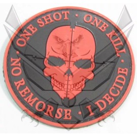 PVC Rubber Morale Patch Military Sniper One Shot Kill US Seller Hook Red 4G1