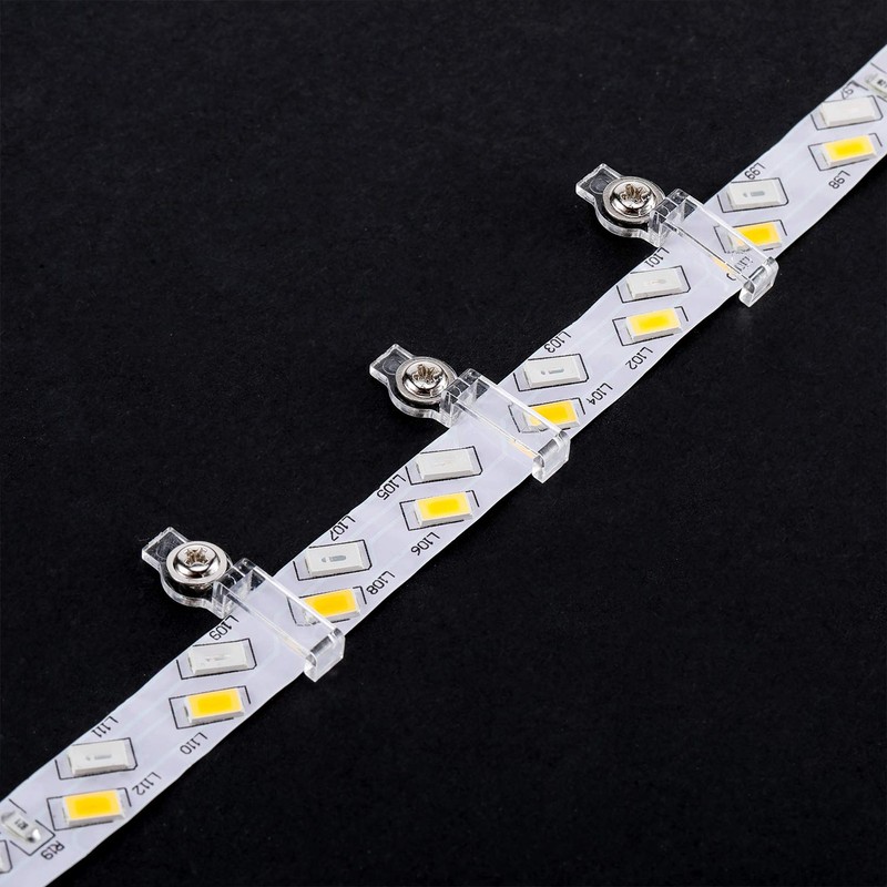 Mudder 200 Pieces LED Strip Light Clips Mounting Bracket Fixing,