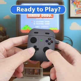 KOREDA Compatible with AirPods Case Cover, Cute Funny Cool Game Player Design Silicone Protective Case for AirPod 1st/2nd Generation Charging Case