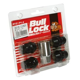 KYO-EI 601B Car Wheel Lock Nut Anti-theft Bull Lock Bag Type 21HEX M12 P1.5 Black 4 Pieces