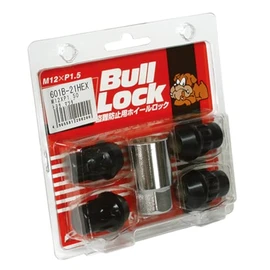 KYO-EI 601B Car Wheel Lock Nut Anti-theft Bull Lock Bag Type 21HEX M12 P1.5 Black 4 Pieces