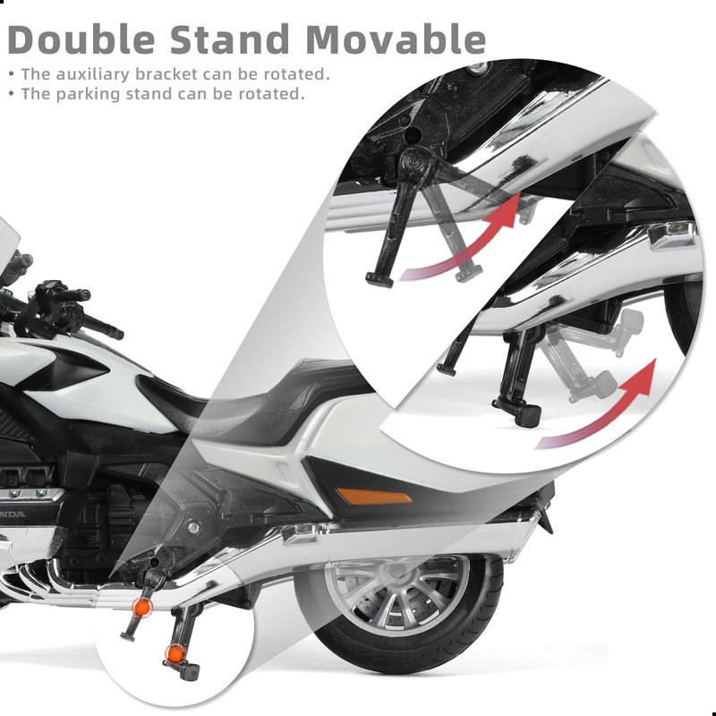 Risopen 1:12 Motorcycle Model Compatible for Honda Goldwing Alloy Diecast