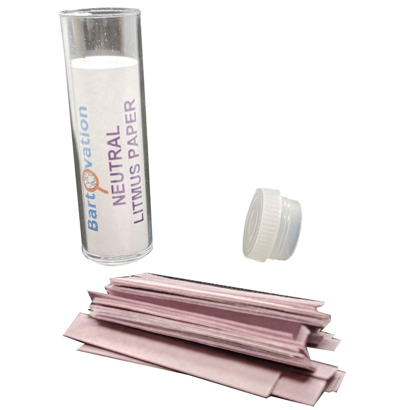 Neutral Litmus Paper [Vial of 100 Test Strips] for Acidity/Alkalinity