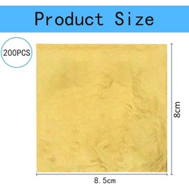 200 Sheets Gold Leaf Sheets Gold Leaf Foil Paper for Crafts Tin Sheets for Crafts Art & DIY Projects, Picture Frames Home Walls Interior and Multi Artistic Decoration (Gold)
