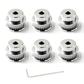 Timing Belt Pulley 36 teeth 8mm Bore For 3D Printer CNC 6mm Width Belt Pack of 6 (Wrench Included)