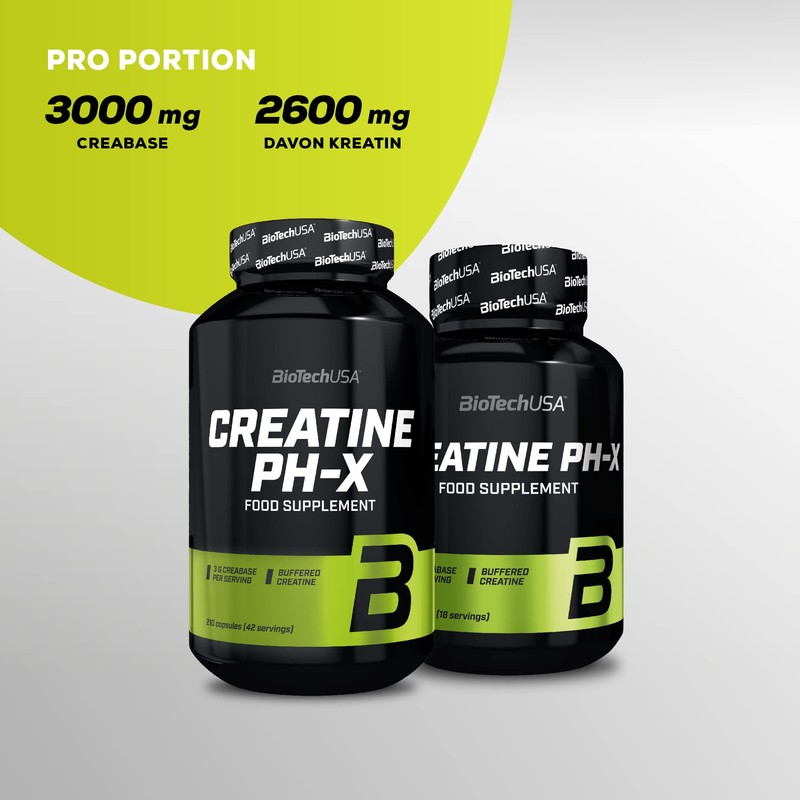 BioTechUSA Creatine Ph-X Kapseln | Gepuffertes Kreatin | 3g CreaBASE
