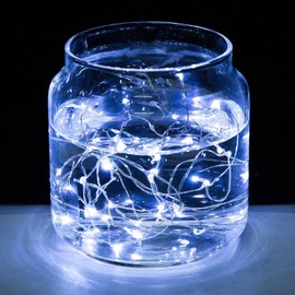 Minetom Fairy Lights Plug in, 70Ft 200 Led Waterproof Firefly Lights on Silver Wire UL Adaptor Included, Starry String Lights for Wedding Indoor Outdoor Christmas Patio Garden Decoration, Pure White