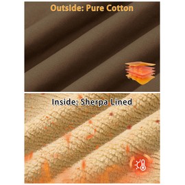 KEFITEVD Mens Jacket Winter Warm Jacket Work Jackets Casual Thick Warm Cargo Jackets with Pockets Coffee XL