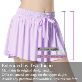 Purple Girls Athletic Shorts for Big Girls,Butterfly Shorts for Girls 7-8 Years, Girls Flowy Shorts with Spandex Liner and Elastic Waist for Fitness, Running, Sports Blue Cream Purple S