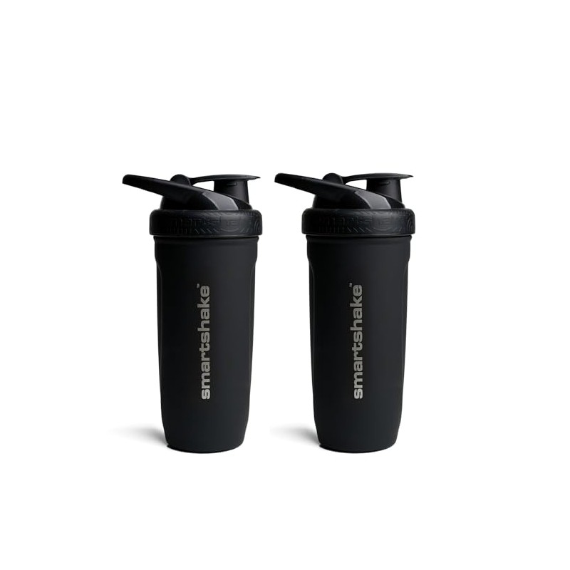 Smartshake 2 Pack Stainless Steel Non-Insulated Protein Shaker Bottle for
