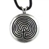 NEW Wicca Protection Amulet 1.5" Labyrinth Spiral Pewter Pendant with