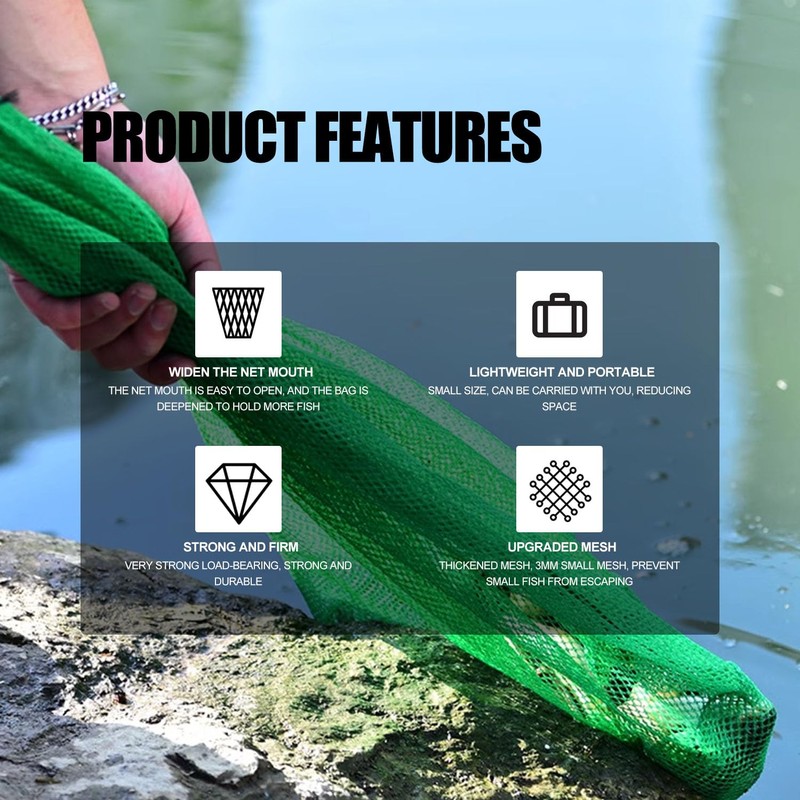 Dingbear Fishnet Bag - Nylon Fishing Net Fishing Collection Bag