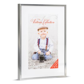Aluminium Picture Frame for DIN A4 / 21 x 30 Photos - Modern & Timeless Photo Frame with Real Glass for Pictures and Certificates | Freestanding Frame Suitable for Table or Wall, Portrait and