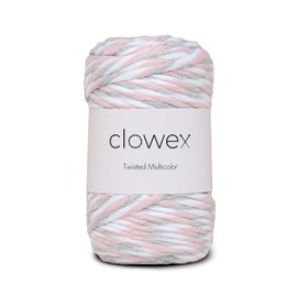 Clowex Multicolored Cotton Combed Macrame String 5mm, Rainbow Colorful Macrame Cord, Twisted Multicolor Soft Variegated Cotton Macrame Yarn 87 yds x 5mm, Decorative Craft Yarn for Knotting (TM13)