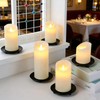 4 Pack 3.9in Iron Plate Candle Holder, Black