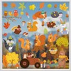 KIKISML 75 PCS Fall Thanksgiving Window Clings Stickers, 6 Sheets