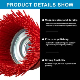 SALI 3" Abrasive Filament Nylon Bristle Cup Brush - Coarse Sanding Scuffing Brush, 5/8" 11 Thread, 1/4" Drill Arbor -Metal Furniture Surface Prepping&Polishing, Removal Rust Paint - Surface Prepping