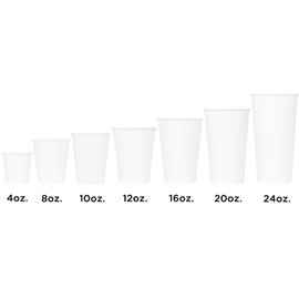 Karat 24oz Premium White Paper Hot Coffee Cups Diameter 3.54" - Disposable, Leak-Resistant Double Poly-Lined Cups, Ideal for Restaurants - Pack of 500