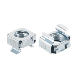QUARKZMAN M10 x 1.5mm Cage Nut 50pcs Snap In Cage Nuts Carbon Steel Zinc Plated Metric Nut for Server Rack Cabinet Silver