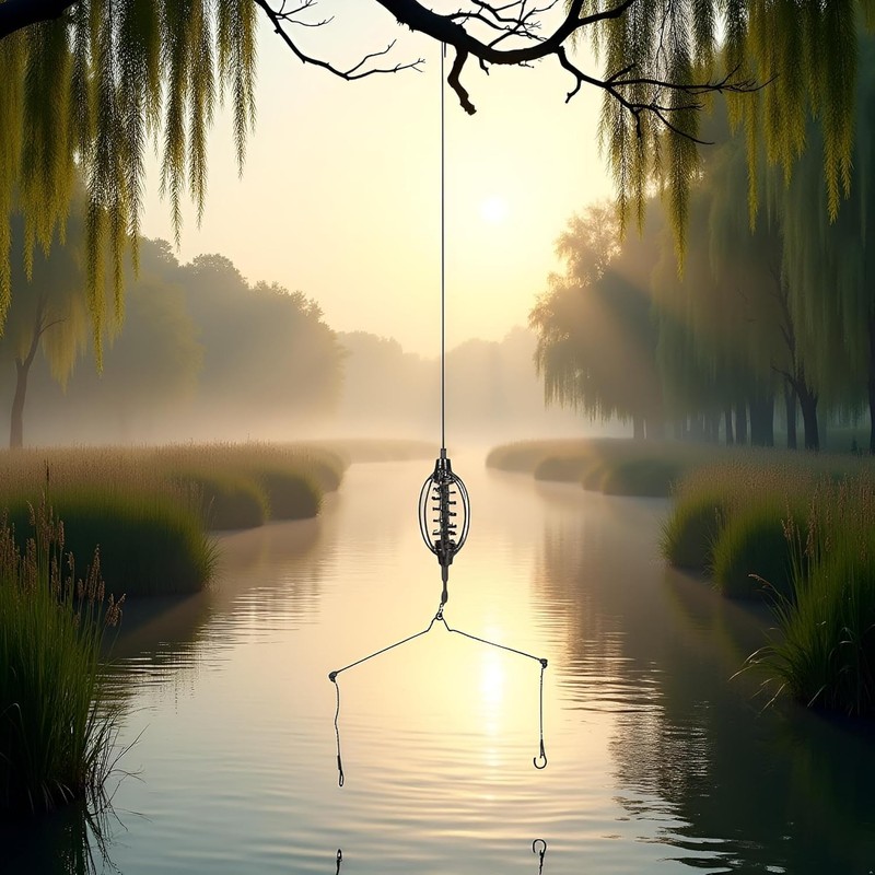 Carp Fishing Feeder Baits Cage, Spring Fish with Holder, Inline
