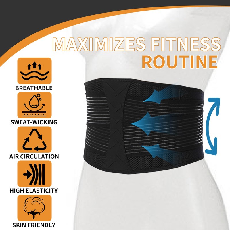 EHRBGK Lumbar Support Belt, Back Support Belt, Breathable Back Strap,