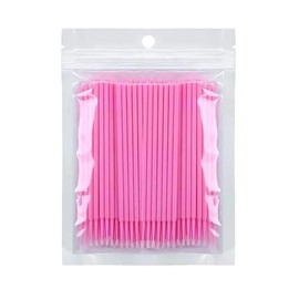 BOULTON Micro Brushes – Pack of 100 – Disposable Micropore Brushes Microbrushes – Micro Applicator Brushes Makeup Brushes Micro Brush Makeup Applicators for Cleaning Eyelash Extensions (Pink)