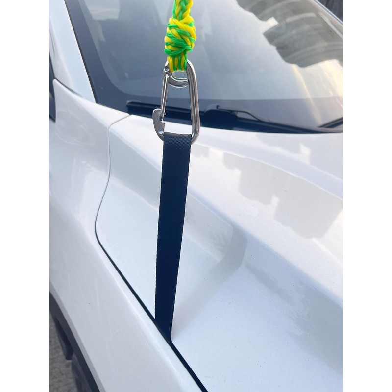Hood Loop Anchor Straps, 12 ”Extended、Thickened and Stainless Steel Eyelets