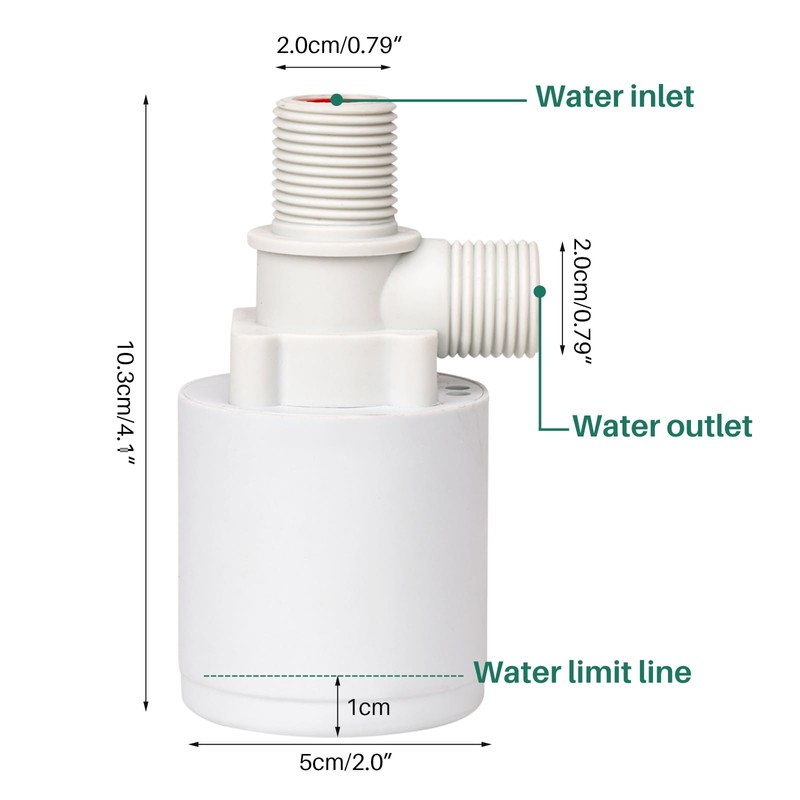 Pack of 2 1/2 Inch Automatic Float Valve Water Level