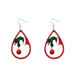UNVOJL Christmas Monster Wooden Earrings Cartoon Christmas Pendant Earrings Christmas Earrings Xmas Winter Holiday Jewelry Gifts for Women Girls