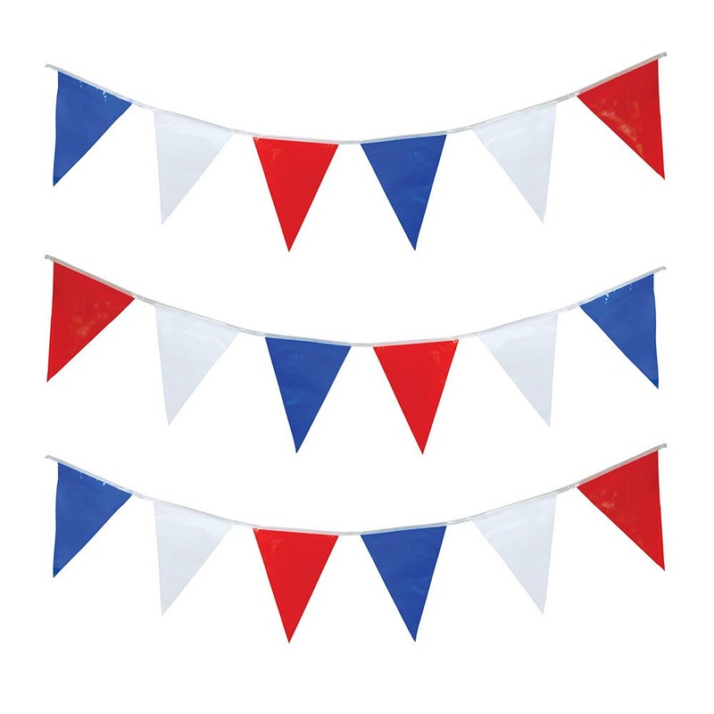 Bristol Novelty PG007 Triangle Bunting, Red/White/Blue, One Size
