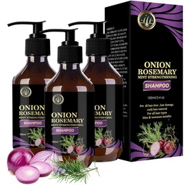 Onion Shampoo for Hair Growth with Rosemary for Stronger, Thicker, Healthier Hair, Onion Biotin Rosemary Shampoo for Hair Loss and Thinning Hair, Soft and Shine - Promotes Hair Growth (3 Pcs)