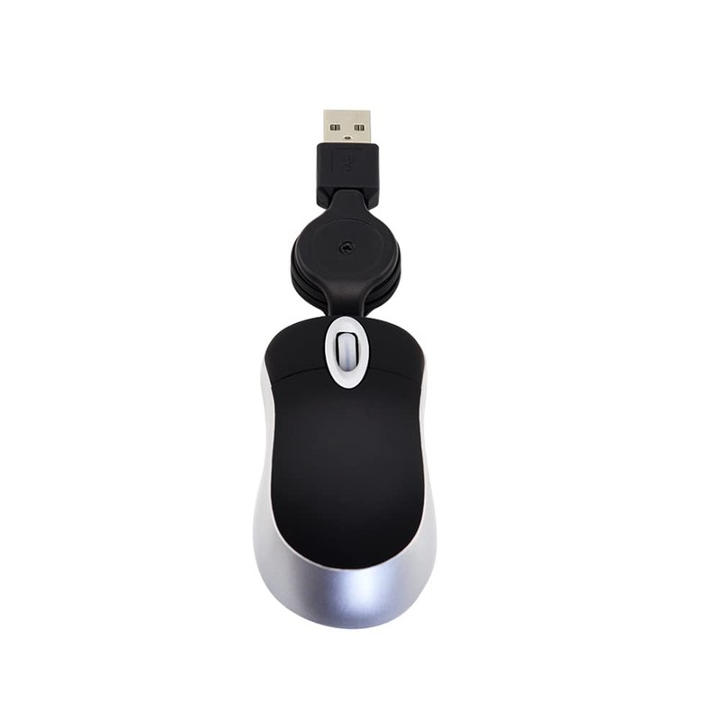 DIWOSHE Ultra Mini Mouse USB Wired 3 Button Retractable Telescopic