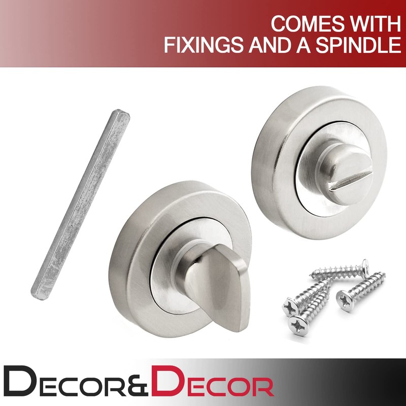 Decoranddecor Round Turn and Release Set for Bathroom Lock 54mm