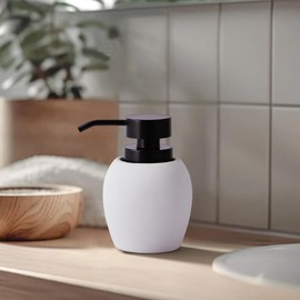 White Black Hand Soap Dispenser, Ceramic Liquid Soap Dispenser for Bathroom Countertop, Bathroom Lotion Dispensers, 11oz
