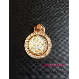 E&L LiliDreamStore 360 Rotating Fashion Crystal Cell Phone Finger Ring Stand Holder  - Gold