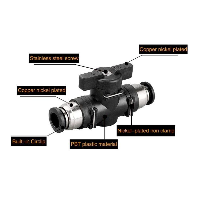5/16 Push Connect Valve,CEKER 5/16 inch OD Quick Connect Tube