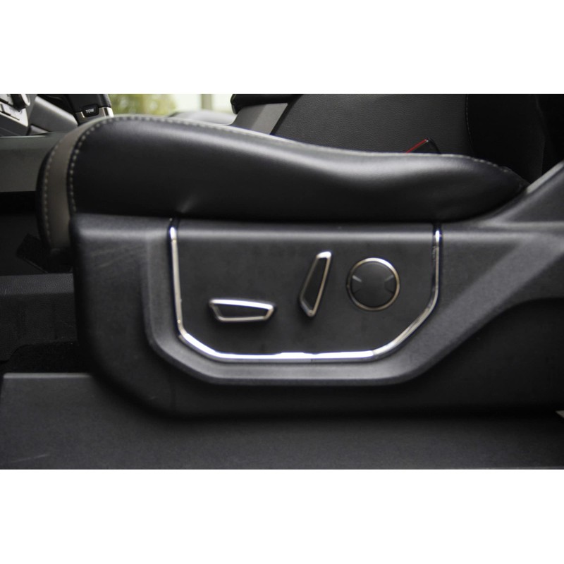 Justautotrim Chrome 2pcs Front Seat adjustment button panel upgrade trims