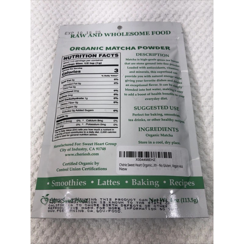 Sweet Heart Group Cherie Sweet Heart ORGANIC MATCHA Green Tea