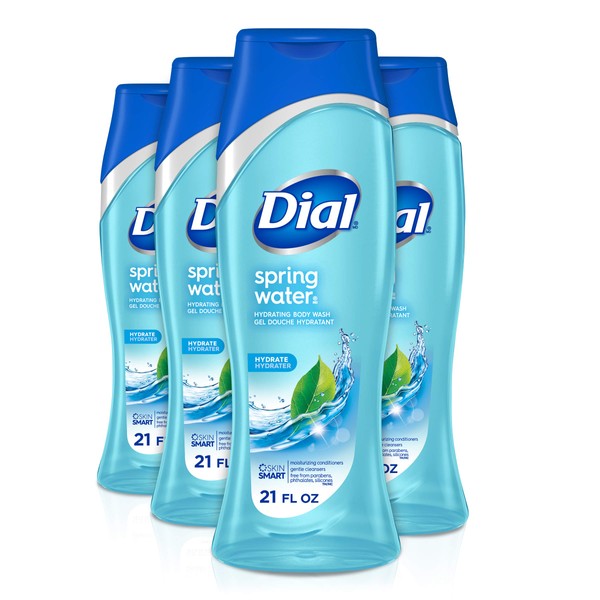 Dial Body Wash, Spring Water, 21 Ounce (Pack of 4)