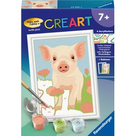 Ravensburger CreArt 23989 Painting by Numbers Cute House Pig from 7 Years Easter Gifts Children 7 Years