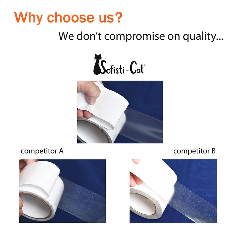 Sofisti-Cat Scratch Deterrent Tape - Clear Double-Sided Cat Anti Scratch
