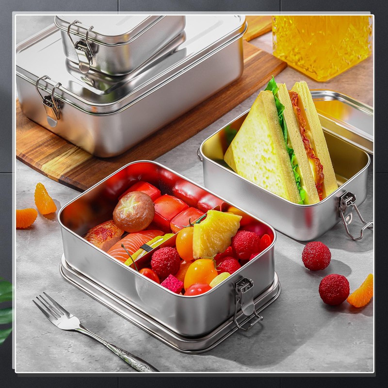 Umigy 8 Pcs Stainless Steel Food Containers Metal Bento Lunch