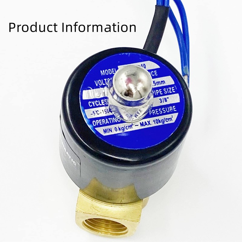 AOMAG Válvula solenoide eléctrica de 3/8 pulgadas 12 V CC,