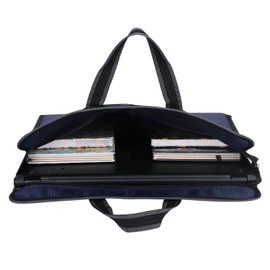 Zippered Document Bag with Handle Oxford Waterproof Portfolio Case Lightweight Business Briefcase Bag Handbag A4 File Organizer for Paper Files Laptop Notebooks File Box Stationary Business Trip