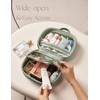 Oaque Clear Cosmetic Bag Double Layer 4 Compartments Travel Toiletry