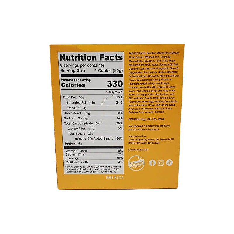 Classic Cookie Soft Baked Sugar Cookies, Full Case of 12