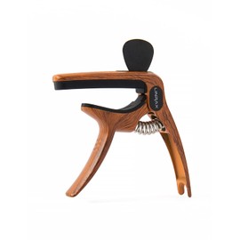 C1 Cejilla Guitarra Capo 3 en 1 con Soporte para Púas y Puente Pin Puller, Cejillas para Guitarra Acústica y Eléctrica Bajo Ukelele Banjo Mandolina, Accesorios para Guitarra, Grano de Madera